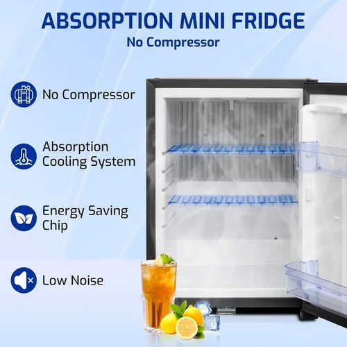 Miniatura 6 de Smad - Refrigerador compacto de 1.4 pies cúbicos, mini refrigerador con cerradura, refrigerador de 12V para vehículos recreativos, refrigerador de 2
