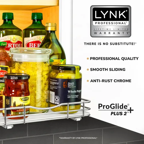 Miniatura 2 de LYNK PROFESSIONAL® - Organizador extraíble de especias para armario, 10-1/4 pulgadas de ancho, estante deslizante, organizador de especias, cromado