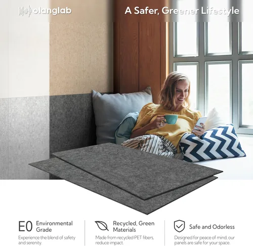 Miniatura 4 de Olanglab Paneles Acústicos de Pared Paquete de 10, 48 x 24 por Paneles Acústicos Absorbentes de Sonido, Paneles de Sonido para Estudio en Casa