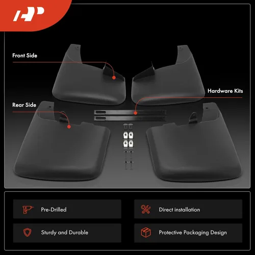 Miniatura 3 de A-Premium Aletas de barro compatibles con Ford F-250 F-350 F-450 F-550 Super Duty 2011-2016 Pickup, sin necesidad de taladrar protectores de lodo