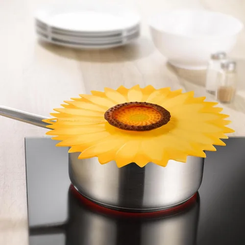 Miniatura 3 de Charles Viancin - Tapa de silicona de girasol para almacenamiento de alimentos y cocinar - 6 pulgadas - Sellado hermético en cualquier superficie