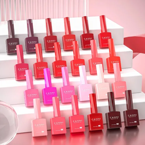 Miniatura 7 de CANNI 30 piezas de 9 ml de kit de esmalte de uñas de gel sin hema, kit de esmalte de uñas de gel de color rojo oscuro, rosa intenso, púrpura