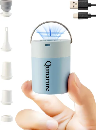 Qunature - Mini bomba eléctrica portátil para inflables con batería de 1500 mAh, luz de campamento, recargable, USB, desinflado para colchón de cama