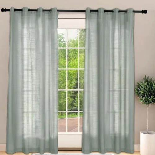 Miniatura 8 de Frelement Cortinas opacas extralargas de 108 pulgadas de largo, para sala de estar, cortinas de lino con bloqueo de luz, cortinas con aislamiento