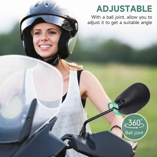 Miniatura 4 de Espejos universales para motocicleta, espejos ATV negros de 0.394 pulgadas para manillar con montaje de 7/8 pulgadas, compatible con Honda Yamaha