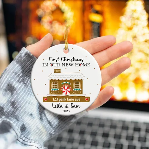 Miniatura 5 de Adorno de primera Navidad en nuestro nuevo hogar, adorno personalizado para el primer hogar de Navidad 2026, regalo de recuerdo de casa para parejas
