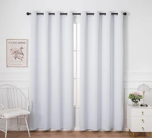 Miniatura 43 de PI Cortinas opacas para dormitorio, tratamiento de ventana con aislamiento térmico de anillo superior, cortinas oscurecedoras de habitación