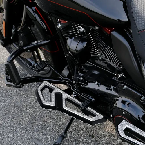 Miniatura 8 de Estriberas para estribo delantero del conductor para Harley Touring Road King Road Street Electra Glide Ultra Classic 1986-2025 Negro