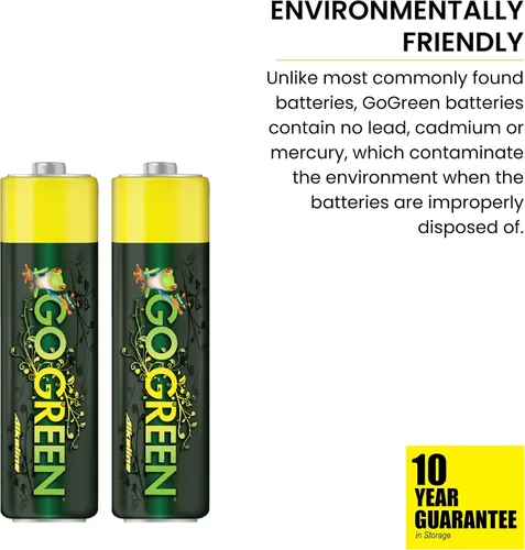 Miniatura 3 de GoGreen Power (24001) - Pilas alcalinas AA ecológicas, sin plomo, cadmio o mercurio, paquete de 4