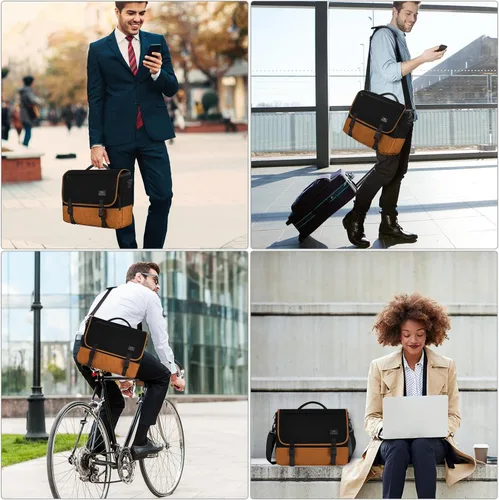 Miniatura 24 de MATEIN Bolsa tipo mensajero para hombres, mochila escolar para adolescentes, ligera de 17.3 pulgadas, maletín para laptop grande, bolsa cruzada