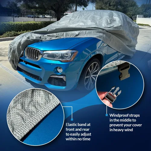 Miniatura 2 de Cubiertas de Coche de 7 Capas para Todo Tipo de Clima Impermeables Cubierta de Coche Resistente para Automóviles & Coche Cubierta de Lluvia