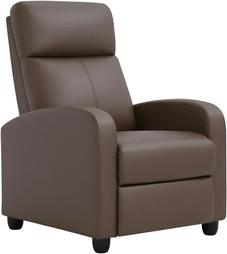 Miniatura 22 de BestMassage - Sillón reclinable sin función de masaje, con soporte lumbar, reclinación de empuje ajustable, reposabrazos anchos, reposapiés y Negro