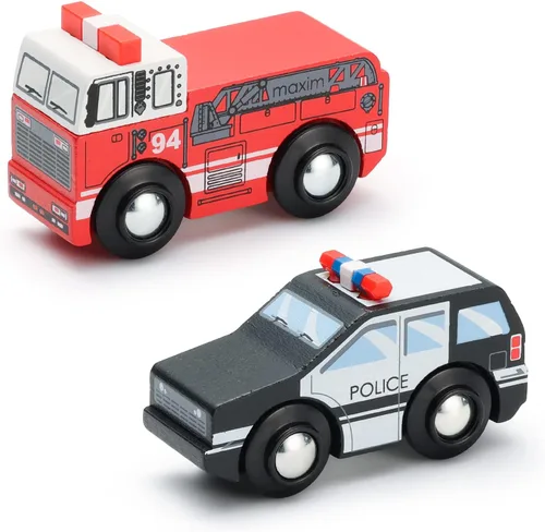 Miniatura 6 de SainSmart Jr. Juego de accesorios de tren de madera, autos de juguete (10 unidades), compatible con todas las principales marcas, regalo para niños