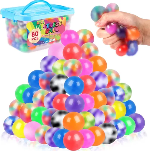 Miniatura 6 de Juego de bolas antiestrés, bolas antiestrés esponjosas, paquete de 4 bolas para apretar, para adultos, autismo, hiperactividad, aliviar el estrés