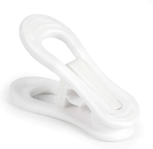 Miniatura 2 de Tinfol Clips de plástico blanco para colgar, paquete de 24 clips para colgar – Pinzas de dedo de agarre fuerte para perchas de ropa de plástico