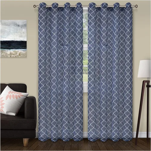 Miniatura 8 de Superior Cortinas de jacquard en cascada metálicas, detalles de ventana, sólidas, texturizadas, modernas, de transición, estilo tradicional