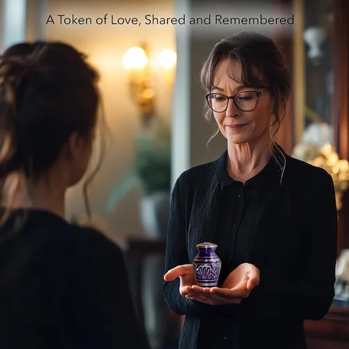 Miniatura 3 de Purple Majestic Radiance Urna de cremación para cenizas adultos y hombres, urna personalizada para cenizas para mujeres, urnas decorativas, hermosas