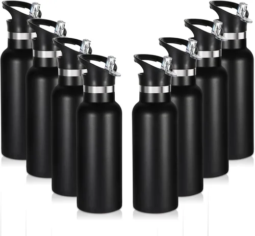 Miniatura 37 de Volhoply Botella de agua aislada para niños de 17 onzas, botellas de agua de acero inoxidable con tapa con pajilla, botella de agua de metal al