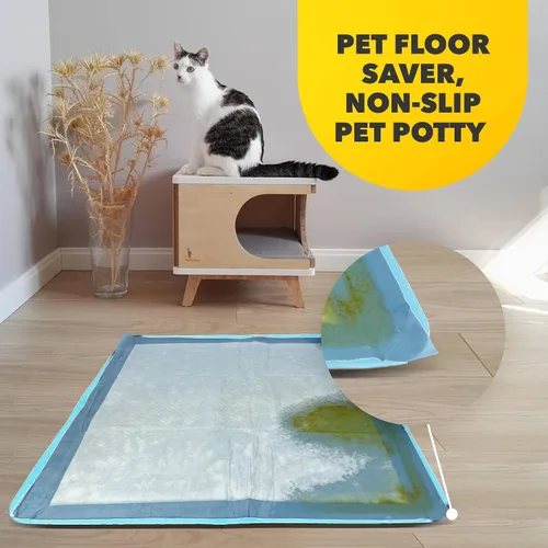 Miniatura 8 de TidyFriend - Bandeja para almohadillas de entrenamiento de 24 x 24 pulgadas, soporte de silicona para almohadillas de entrenamiento para cachorros