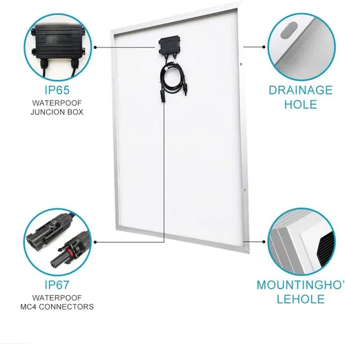 Miniatura 4 de Kit de panel solar de 100 vatios y 12 voltios fuera de la red con panel solar monocristalino de 120 W y controlador de carga MPPT de 20 A, monitor