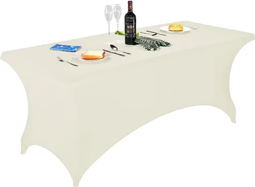 Miniatura 109 de FORLIFE - Funda de mesa de elastano, mantel ajustado de 4 pies para mesas rectangulares, funda elástica para patio, universal para bodas, banquetes