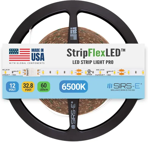Miniatura 19 de SIRS-E StripFlexLED - Tira de luces LED blancas, 12 V, 60 LEDs/m, 2700 K, blanco cálido, 16.4 pies (16.4 ft), certificación UL, fabricada en Estados
