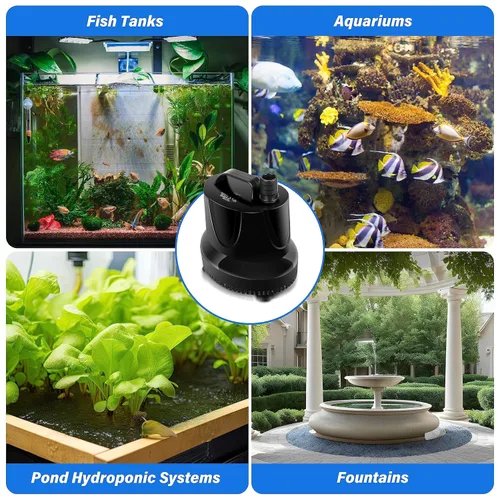 Miniatura 6 de Simple Deluxe 660 GPH 45W Bomba de agua de succión inferior de mesa (2500 L/H) con 3 boquillas para tanque de peces, estanque, acuario