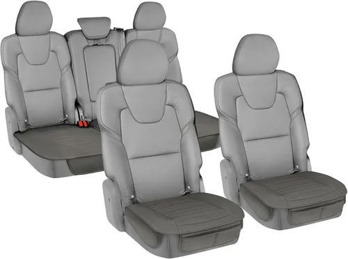 Miniatura 15 de Motor Trend Fundas de asiento para autos, camiones, SUV, fundas de asiento acolchadas de piel sintética beige con bolsillos de almacenamiento, funda