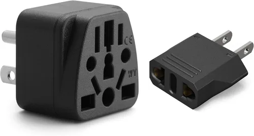 Adaptador de enchufe de Europa a EE. UU. UE/UK/AU/CN/JP/Asia/Italia/Brasil a Estados Unidos (Tipo A y B) Adaptador y convertidor de viaje