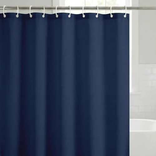 Miniatura 8 de Americanflat 71x74 Cortina de Ducha Sólida Negra - Cortina de Ducha Larga Resistente al Agua con Ojales de Metal Duraderos y 12 Ganchos - 100%