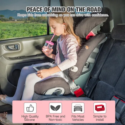 Miniatura 5 de Morlike - Cerradura de seguridad de silicona con hebilla segura para cinturón de seguridad Mantén a los niños seguros en el asiento del automóvil