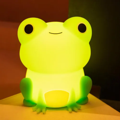 Miniatura 11 de Luz nocturna para niños, lámpara de rana con bonitas calcomanías de rana, lámpara de noche para dormitorio, luz nocturna para bebé, niña, niño