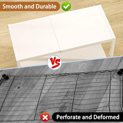 Miniatura 9 de Estante de almacenamiento de cocina expandible de 2 niveles, estantería de metal resistente de 150 libras para electrodomésticos pequeños, estantes