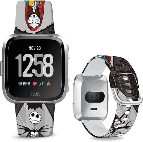 Miniatura 22 de Correas de reloj de silicona suave compatibles con Fitbit Versa 2/Versa/Fitbit Versa Lite/SE, correa de repuesto con bonito patrón floral de 0.98