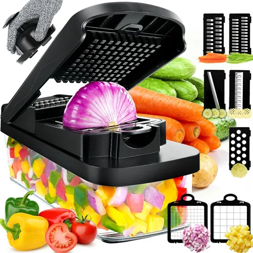 Cortador multifuncional de verduras, mandolina, cortador de verduras, picador de cebolla, cortador de verduras y ensaladas, herramientas esenciales
