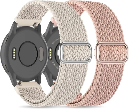 Miniatura 7 de Sunnyson Paquete de 2 bandas elásticas trenzadas compatibles con Garmin Venu/Venu Sq/Garmin Vivoactive 3/Vivoactive 3 Music/GarminActive 0.205 in