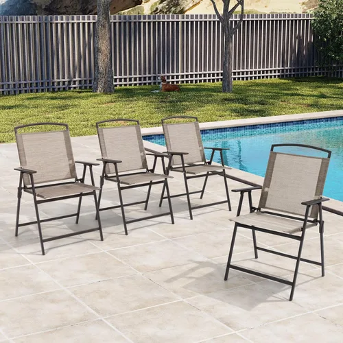 Miniatura 2 de Crestlive Products Juego de 6 sillas plegables para patio, sillas plegables para exteriores con marco duradero resistente al óxido