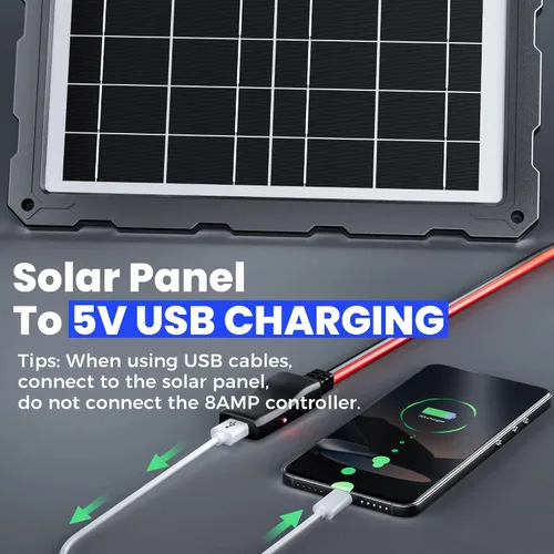 Miniatura 3 de POWOXI - Cargador de batería solar mejorado de 20 W y mantenedor, controlador de carga PWM de 3 etapas inteligente externo, kit de carga por goteo
