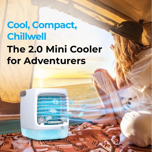 Miniatura 6 de ChillWell Enfriador de aire evaporativo 2.0 para habitación, mini enfriadores portátiles de pantano de 4 velocidades con humidificador Unidad