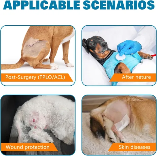 Miniatura 3 de Manga de pierna de perro, pierna trasera para dejar de lamer, pantalones de recuperación para perro para heridas ACL TPLO después de la cirugía