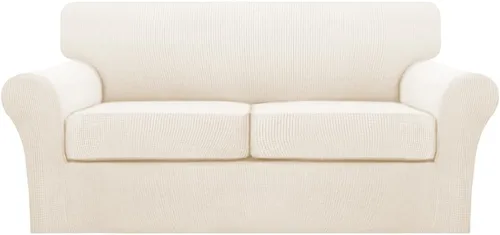 Miniatura 45 de Turquoize 2 fundas para sillas de sala de estar, funda de sofá con fundas de cojín individuales, funda de muebles para sillas (silla, beige biscotti)