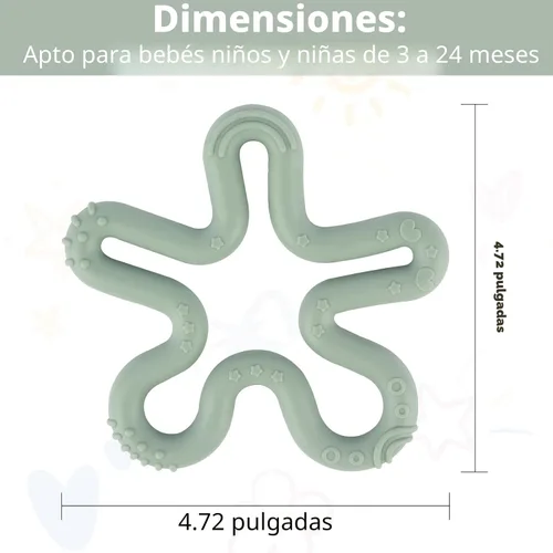 Miniatura 4 de Fu Store Paquete de 3 anillos mordedores de flores de coral, juguetes de dentición para bebés, juguetes de silicona para bebés de 0 a 6 0 a 12 0 a