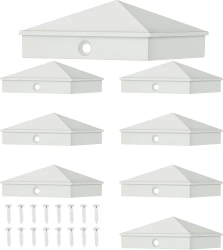 Miniatura 12 de Cubiertas de poste de aluminio Dunzy Tapas de poste de valla de pirámide para manga nominal con tornillos para buzón de correo al aire libre