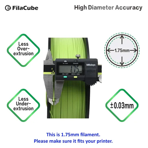 Miniatura 4 de Verdor (Tono Verde-Amarillo) Filamento PLA para Impresora 3D de 1.75mm - FilaCube 1.75 mm 1kg PLA 2 Filamento de Impresión 3D [Hecho en EE.UU.]
