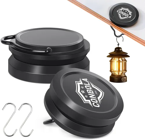Ganchos magnéticos fuertes para camping, accesorios de tienda de campaña, 2 ganchos magnéticos con 2 ganchos en S para tienda de campaña, colgador
