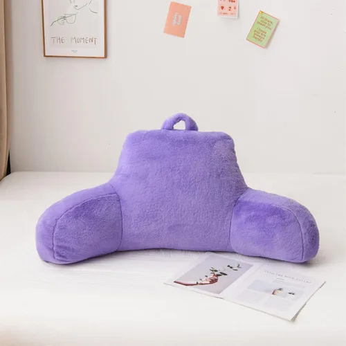 Miniatura 16 de Aimuan Almohada de lectura para descansar en la cama, almohada grande para adultos con respaldo y brazos para sentarse en la cama, cojín inclinado