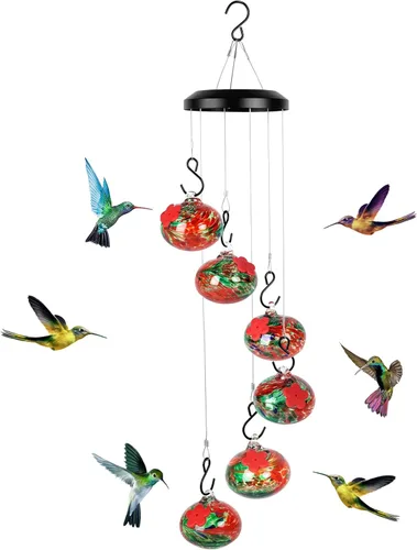 Headak Life Encantadores Carillones de Viento Comederos para Colibríes para Exteriores Colgantes a Prueba de Hormigas y Abejas, Nunca Gotean,