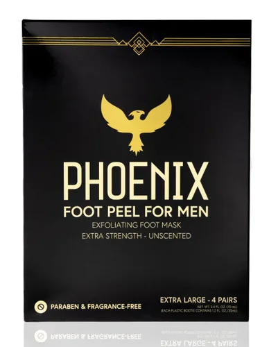 Miniatura 7 de Paquete de 2 Phoenix Foot Peel para hombre, extra grande, extra fuerte, tratamiento exfoliante para pies secos, removedor de callos, sin perfume