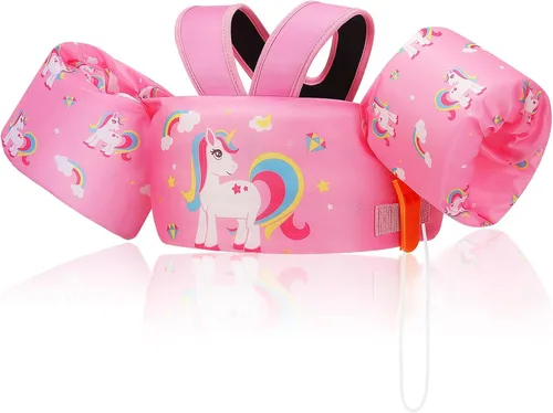 Miniatura 18 de Moko Banda de natación para niños de 20-30-50 libras, bonito chaleco de natación de dibujos animados para niños pequeños, flotadores de piscina
