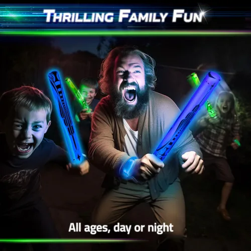 Miniatura 2 de Starlux Games Glow Battle - Paquete Familiar: Un Emocionante Juego de Espadas Brillantes 2-8 Jugadores, Edad 8+ Juegos Familiares para Niños